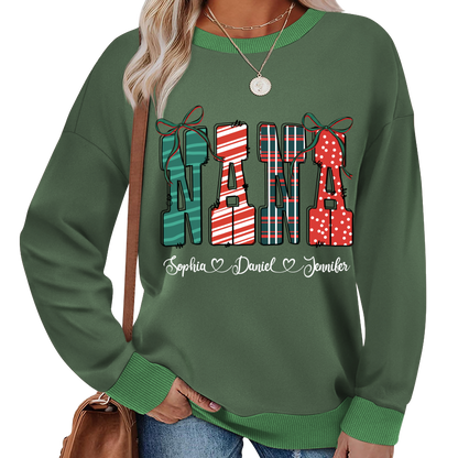 Preppy Christmas Nana, Nana and Grankids Personlized Shirt