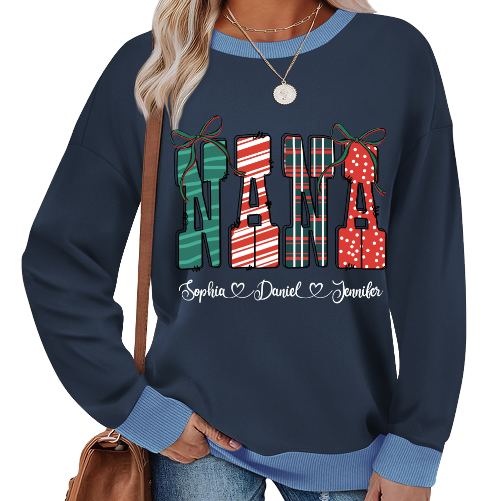 Preppy Christmas Nana, Nana and Grankids Personlized Shirt