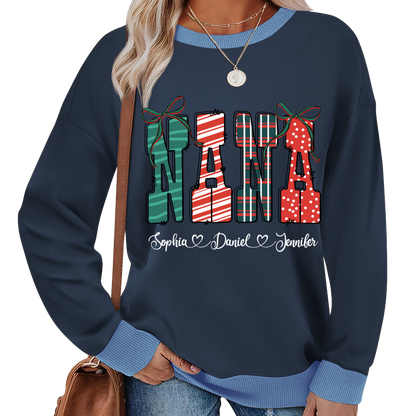 Preppy Christmas Nana, Nana and Grankids Personlized Shirt