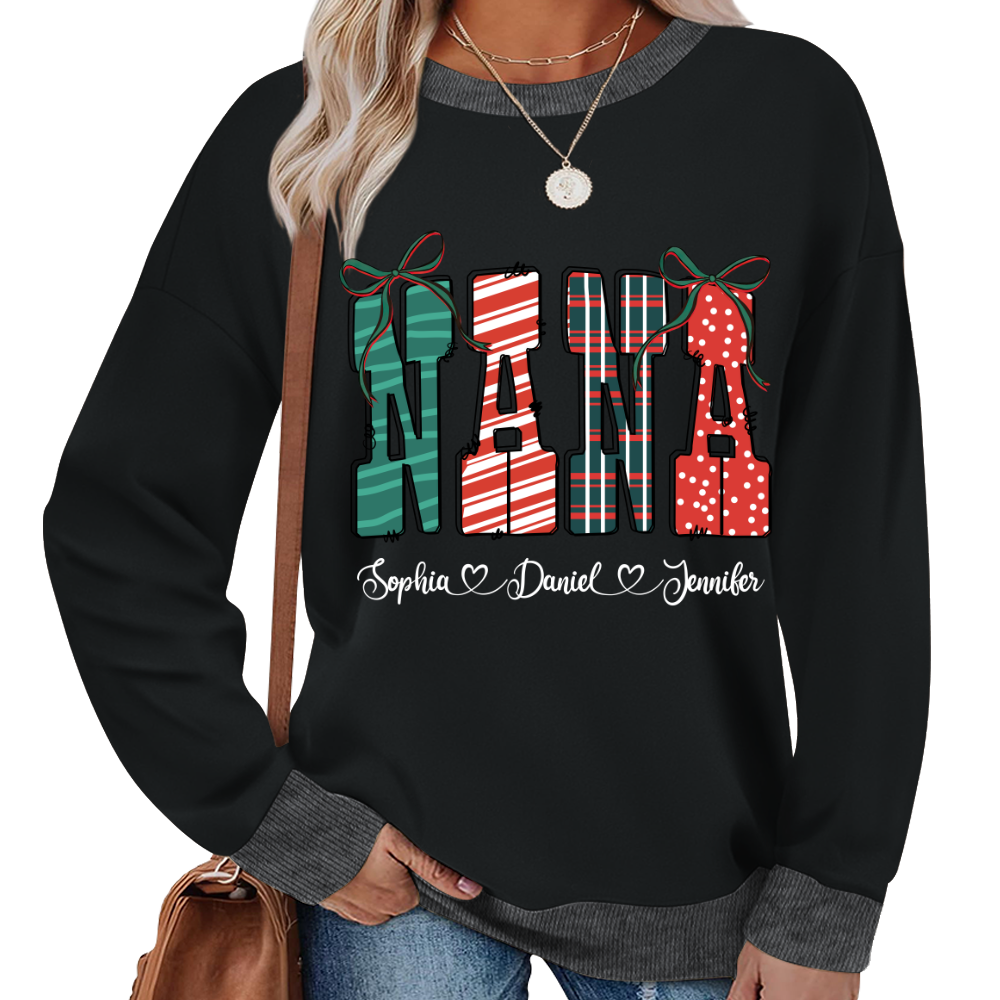 Preppy Christmas Nana, Nana and Grankids Personlized Shirt