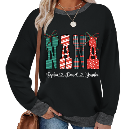 Preppy Christmas Nana, Nana and Grankids Personlized Shirt