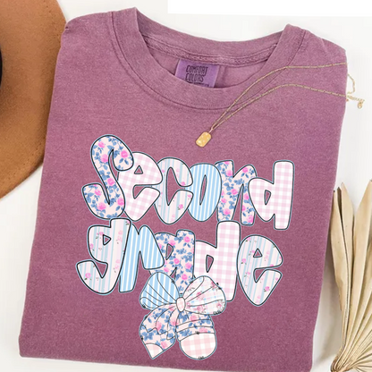 Preppy Floral Back To School Teacher First Day Of School Comfort Colors Shirt