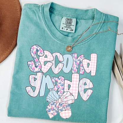 Preppy Floral Back To School Teacher First Day Of School Comfort Colors Shirt
