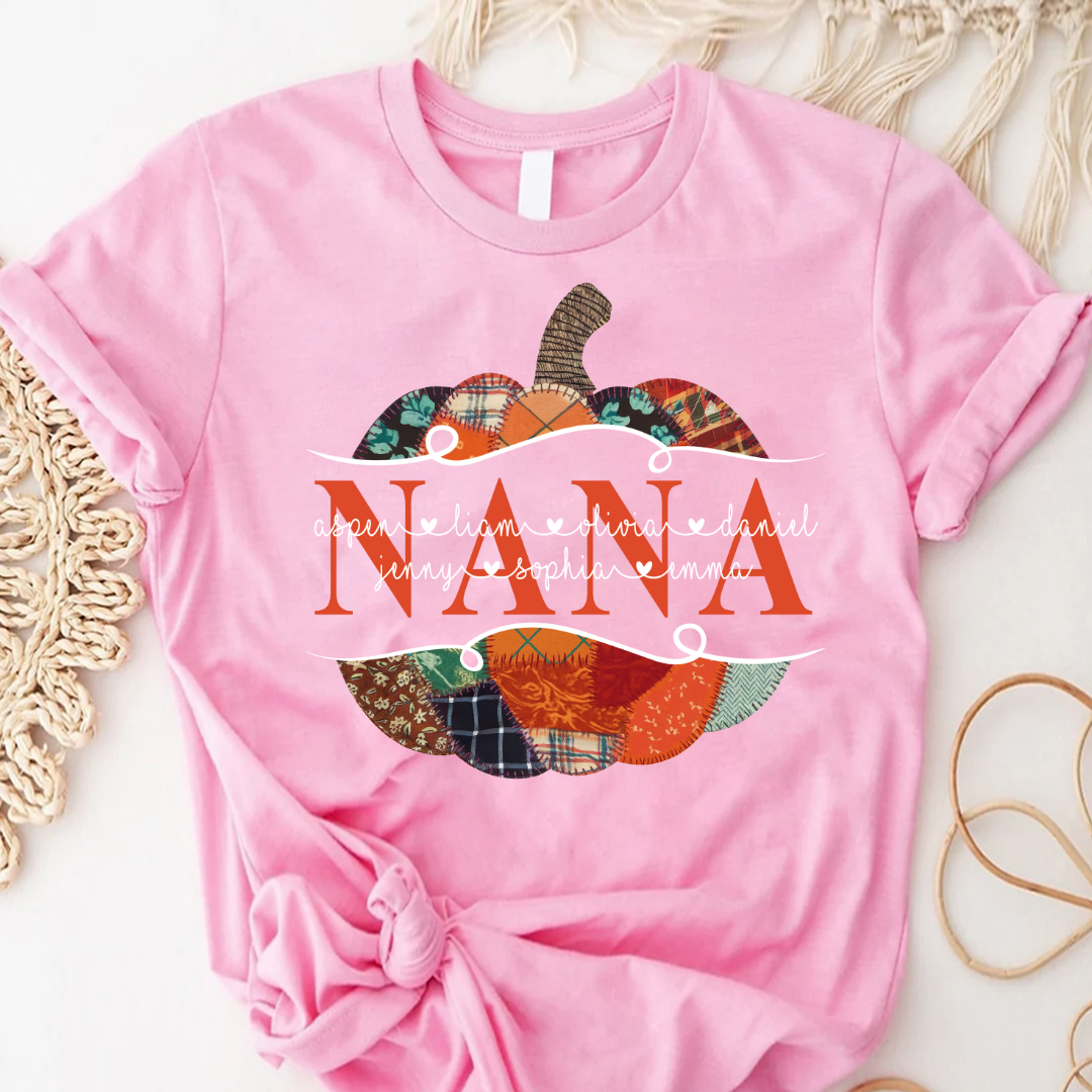 Preppy Floral Fall Pumpkin Halloween Nana And Grandkids
