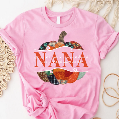 Preppy Floral Fall Pumpkin Halloween Nana And Grandkids