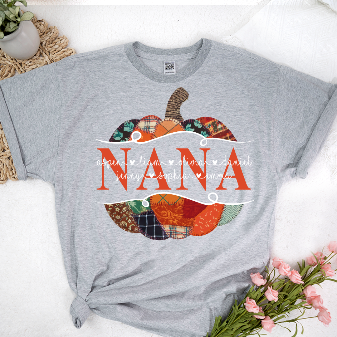 Preppy Floral Fall Pumpkin Halloween Nana And Grandkids