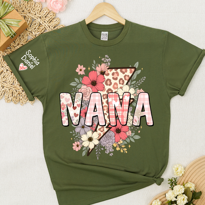 Preppy Pink Mimi, Mama Floral Leopard Mothers Day T-shirt