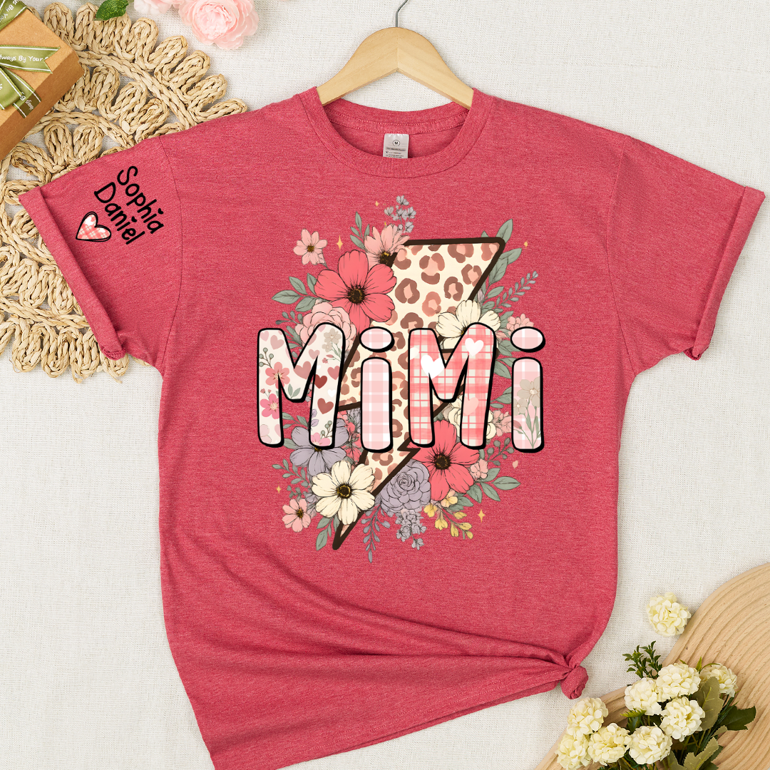 Preppy Pink Mimi, Mama Floral Leopard Mothers Day T-shirt