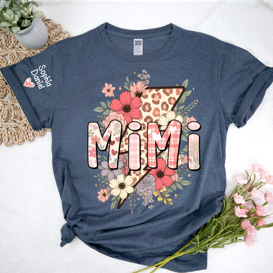 Preppy Pink Mimi, Mama Floral Leopard Mothers Day T-shirt