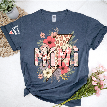 Preppy Pink Mimi, Mama Floral Leopard Mothers Day T-shirt