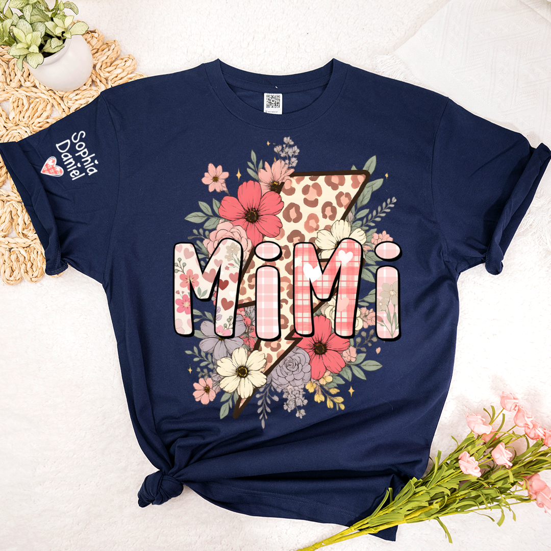 Preppy Pink Mimi, Mama Floral Leopard Mothers Day T-shirt