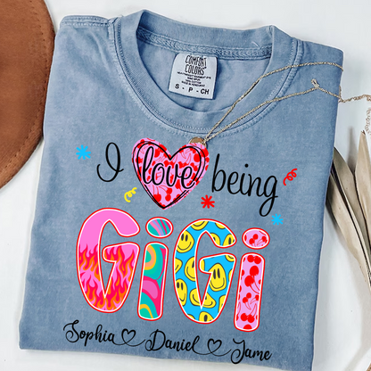 Preppy Trendy Gigi I Love Being Gigi And Grandkids Shirt