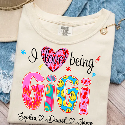 Preppy Trendy Gigi I Love Being Gigi And Grandkids Shirt