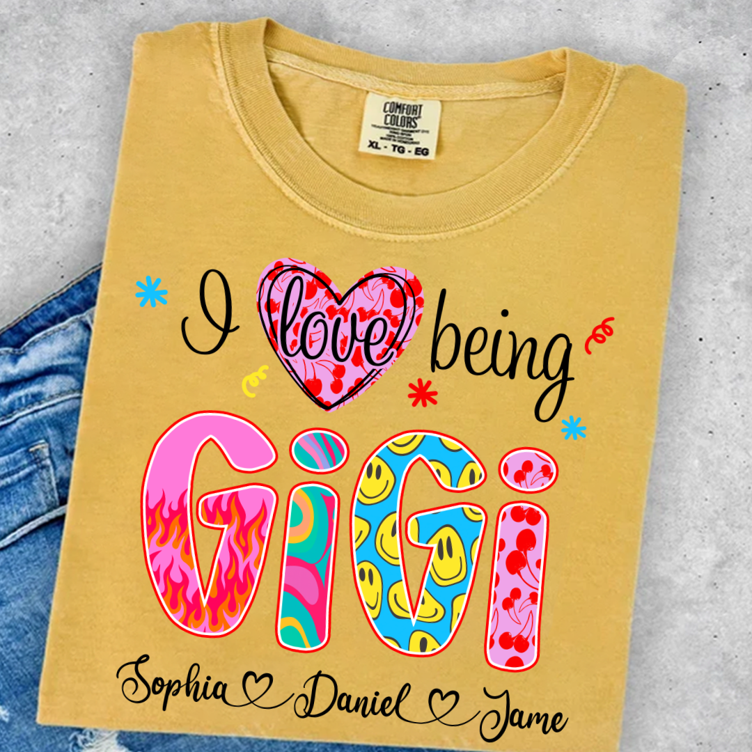Preppy Trendy Gigi I Love Being Gigi And Grandkids Shirt
