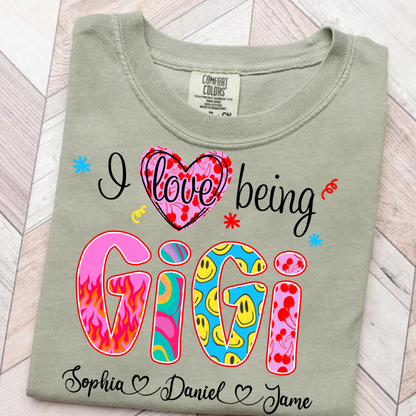 Preppy Trendy Gigi I Love Being Gigi And Grandkids Shirt