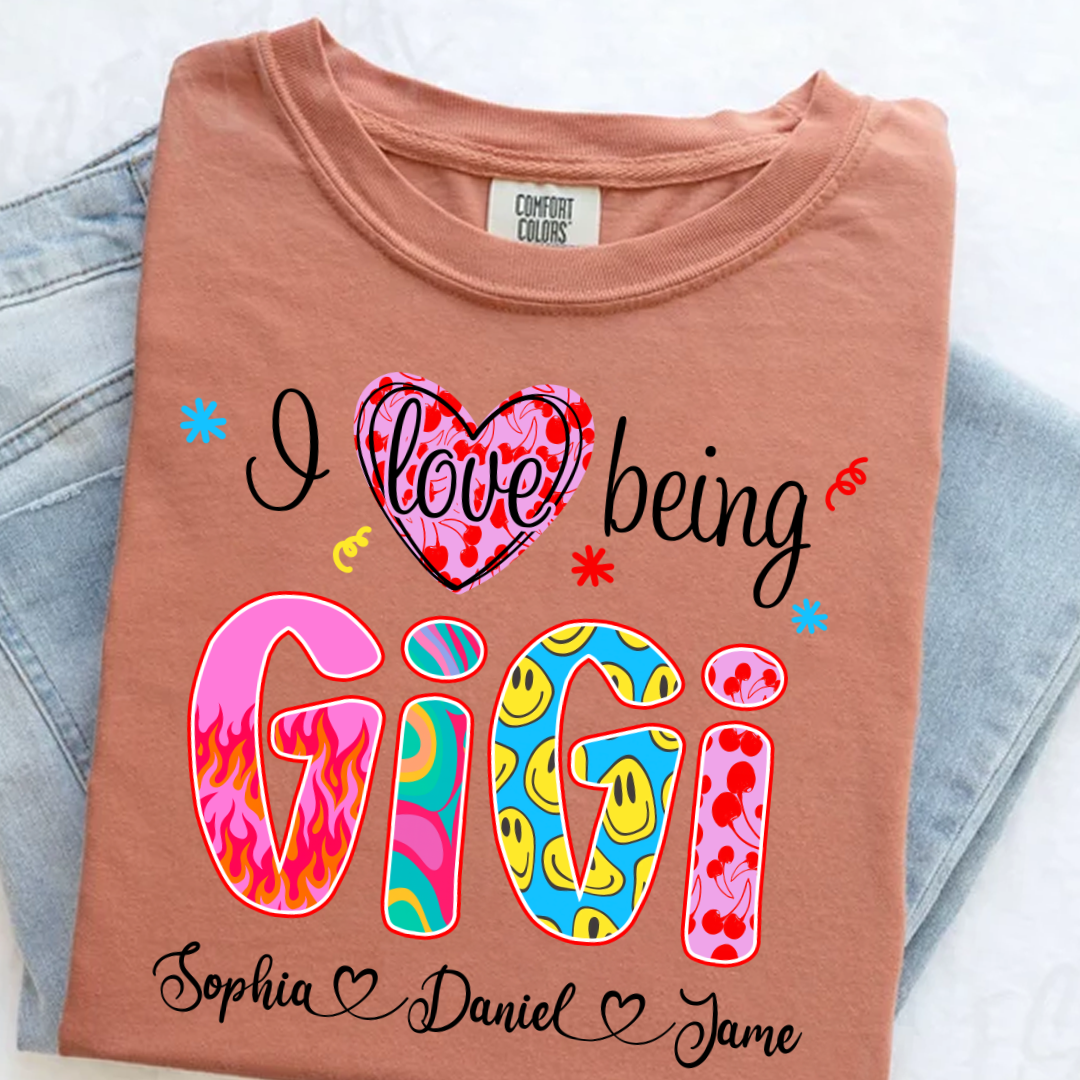 Preppy Trendy Gigi I Love Being Gigi And Grandkids Shirt