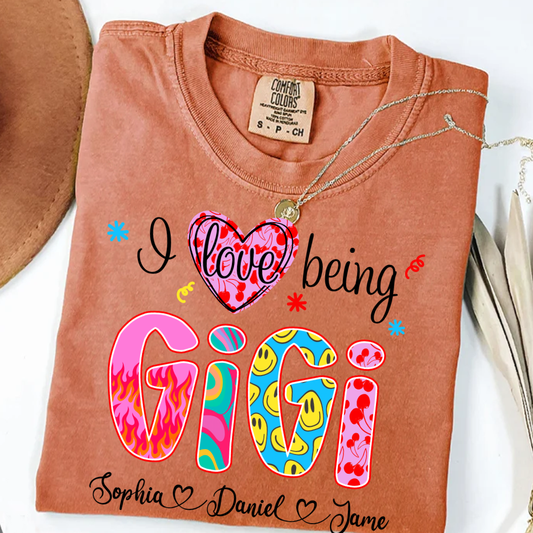 Preppy Trendy Gigi I Love Being Gigi And Grandkids Shirt