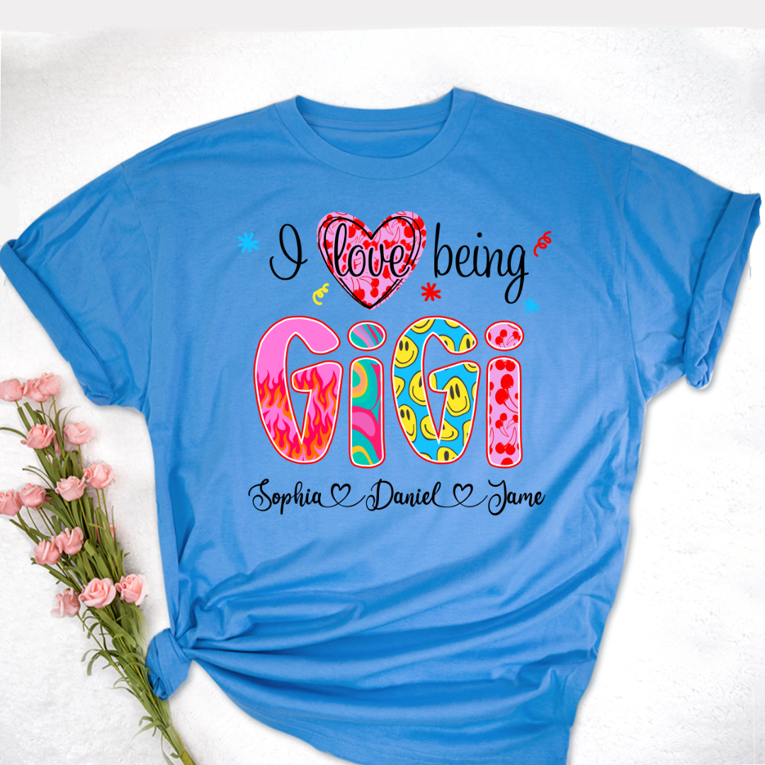 Preppy Trendy Gigi I Love Being Gigi And Grandkids Shirt