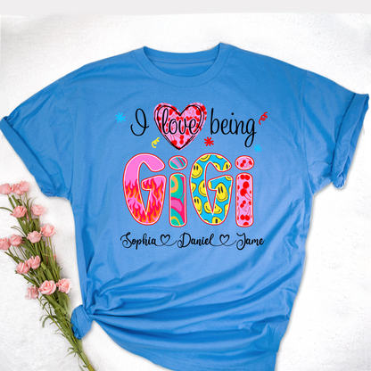 Preppy Trendy Gigi I Love Being Gigi And Grandkids Shirt