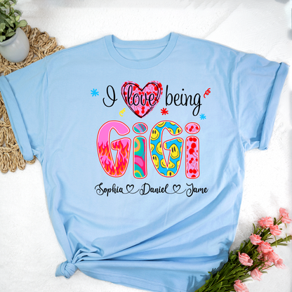 Preppy Trendy Gigi I Love Being Gigi And Grandkids Shirt