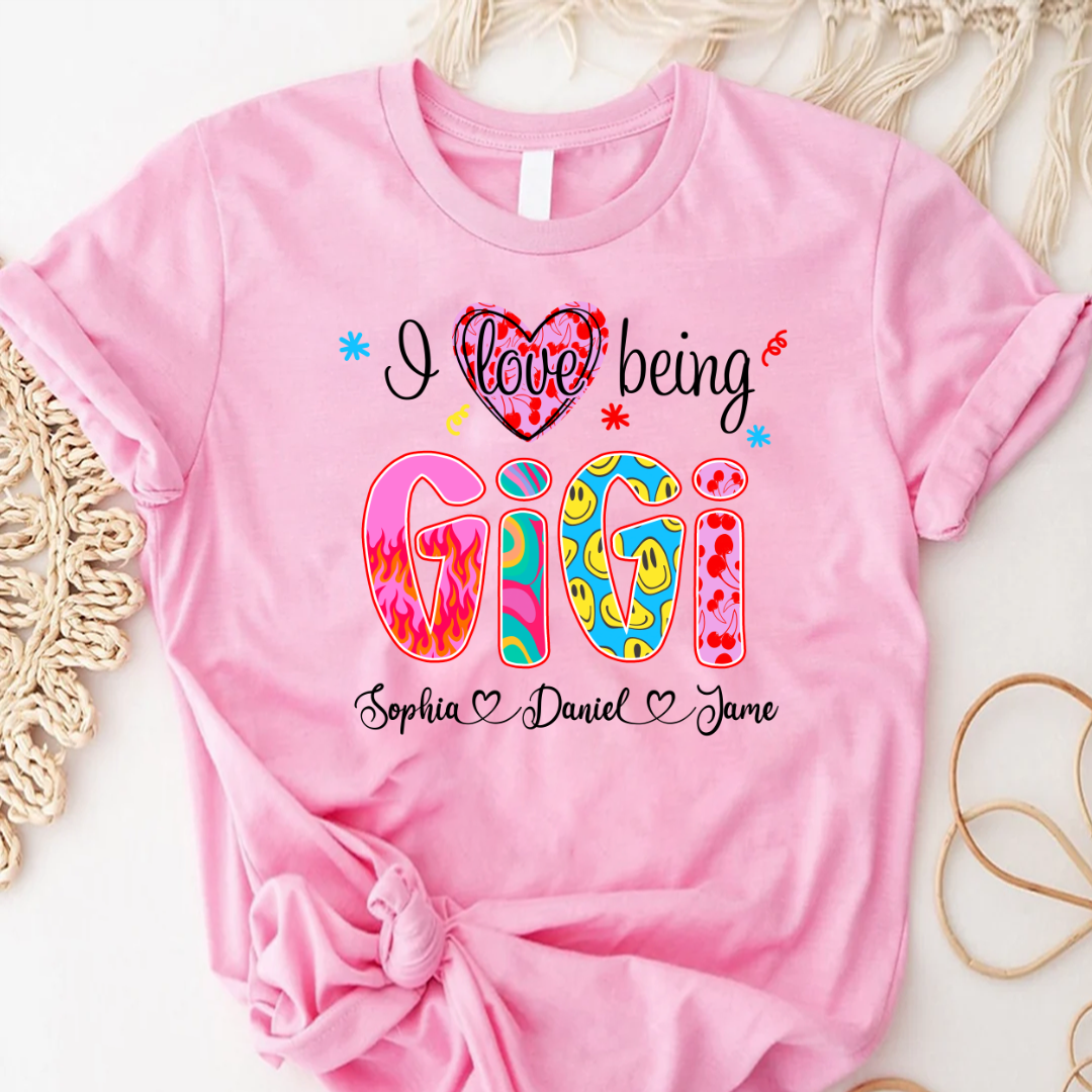Preppy Trendy Gigi I Love Being Gigi And Grandkids Shirt