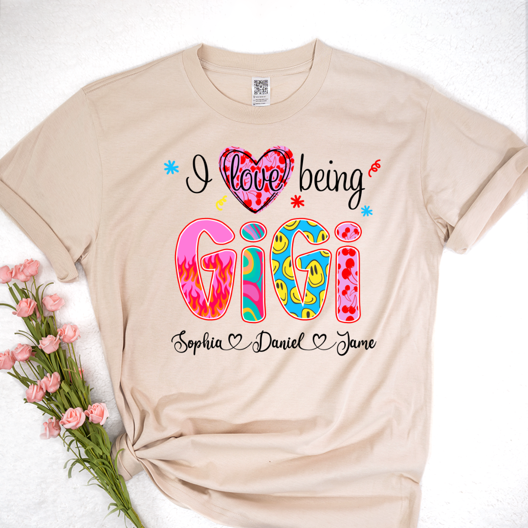 Preppy Trendy Gigi I Love Being Gigi And Grandkids Shirt