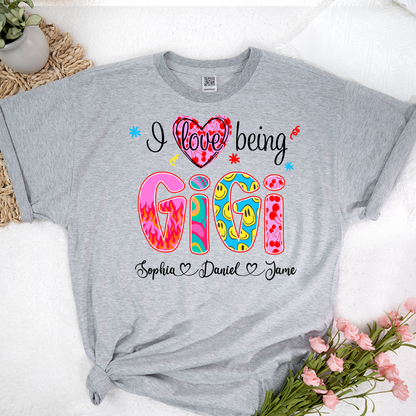 Preppy Trendy Gigi I Love Being Gigi And Grandkids Shirt