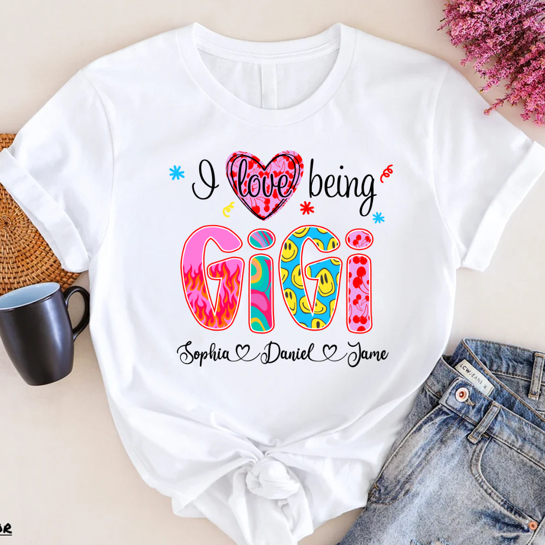 Preppy Trendy Gigi I Love Being Gigi And Grandkids Shirt