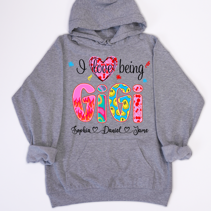 Preppy Trendy Gigi I Love Being Gigi And Grandkids Shirt