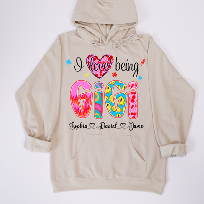 Preppy Trendy Gigi I Love Being Gigi And Grandkids Shirt