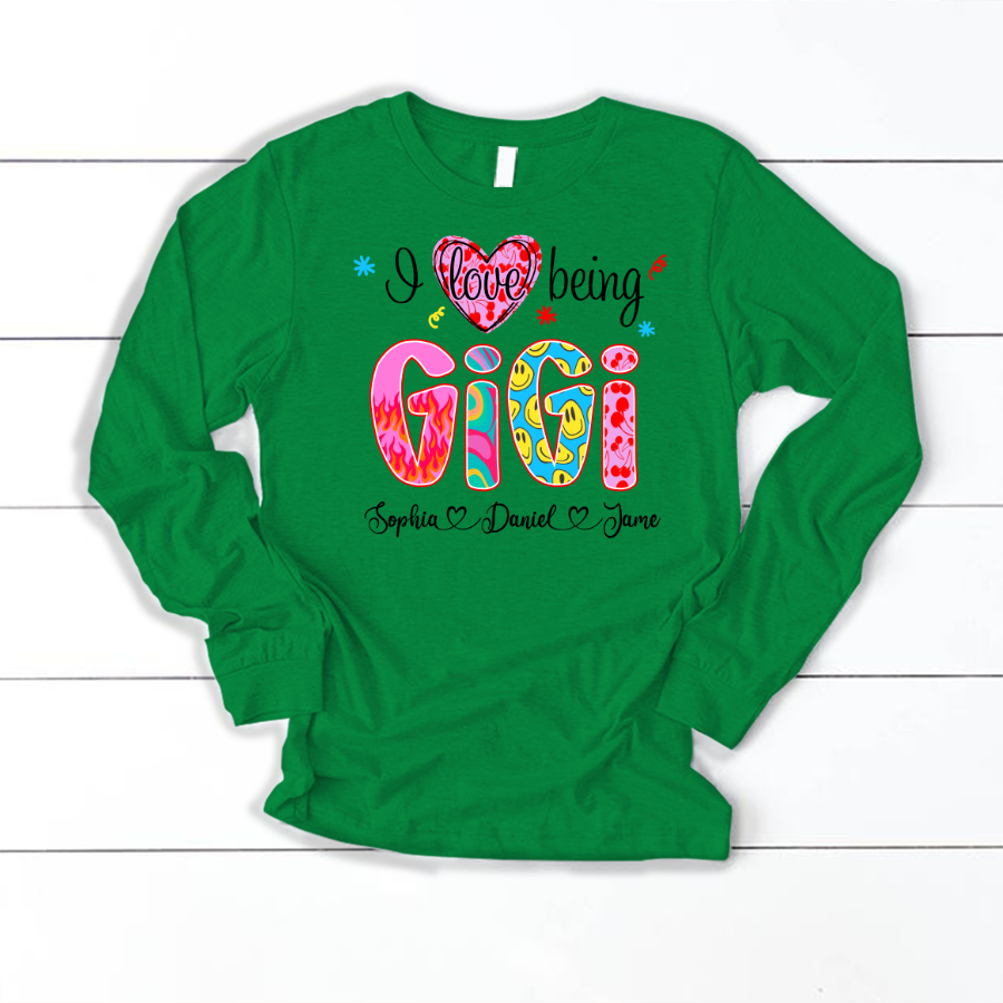 Preppy Trendy Gigi I Love Being Gigi And Grandkids Shirt