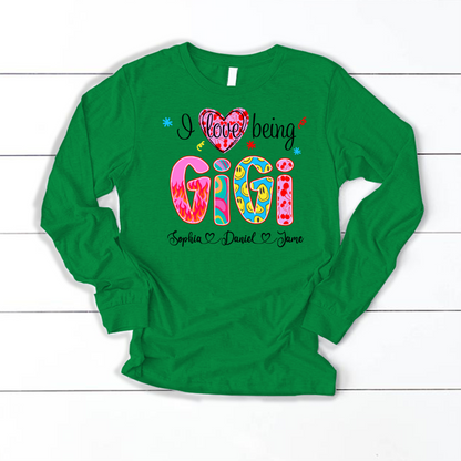 Preppy Trendy Gigi I Love Being Gigi And Grandkids Shirt