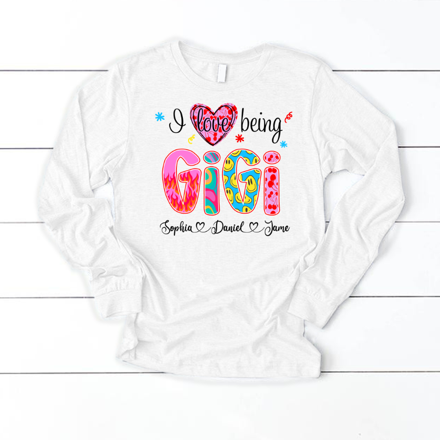 Preppy Trendy Gigi I Love Being Gigi And Grandkids Shirt
