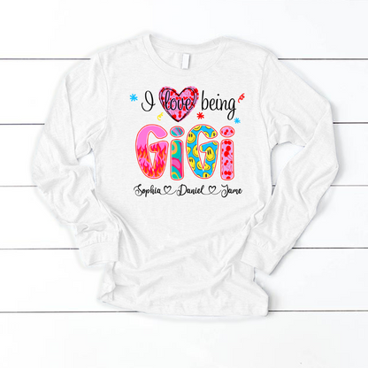 Preppy Trendy Gigi I Love Being Gigi And Grandkids Shirt