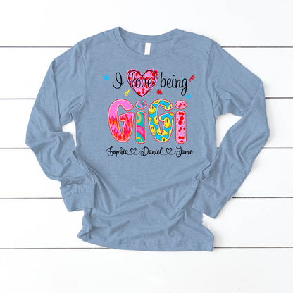 Preppy Trendy Gigi I Love Being Gigi And Grandkids Shirt