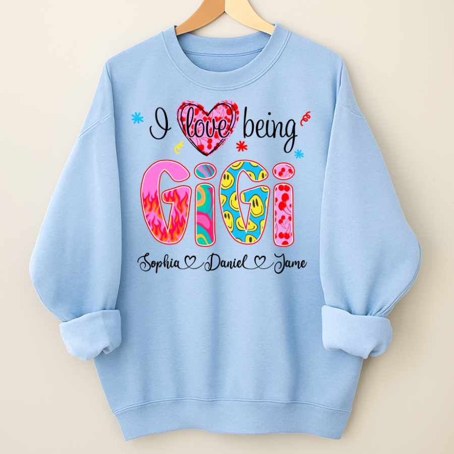 Preppy Trendy Gigi I Love Being Gigi And Grandkids Shirt