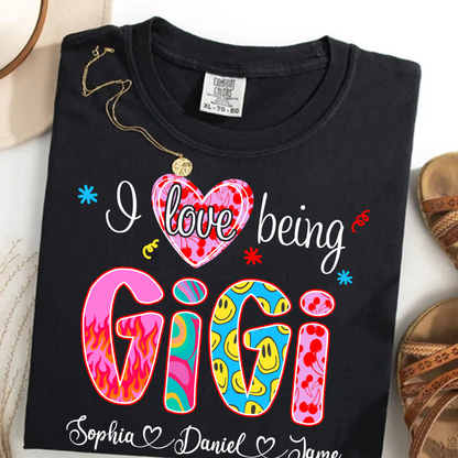Preppy Trendy Gigi I Love Being Gigi And Grandkids Shirt