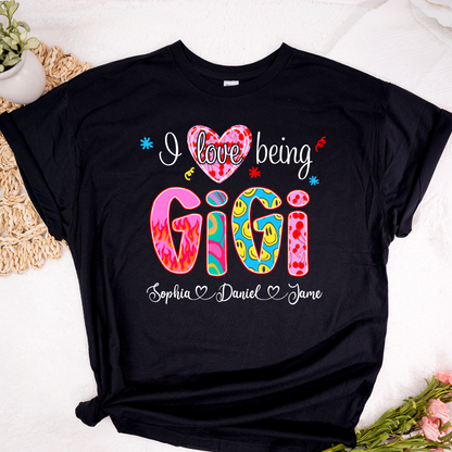 Preppy Trendy Gigi I Love Being Gigi And Grandkids Shirt