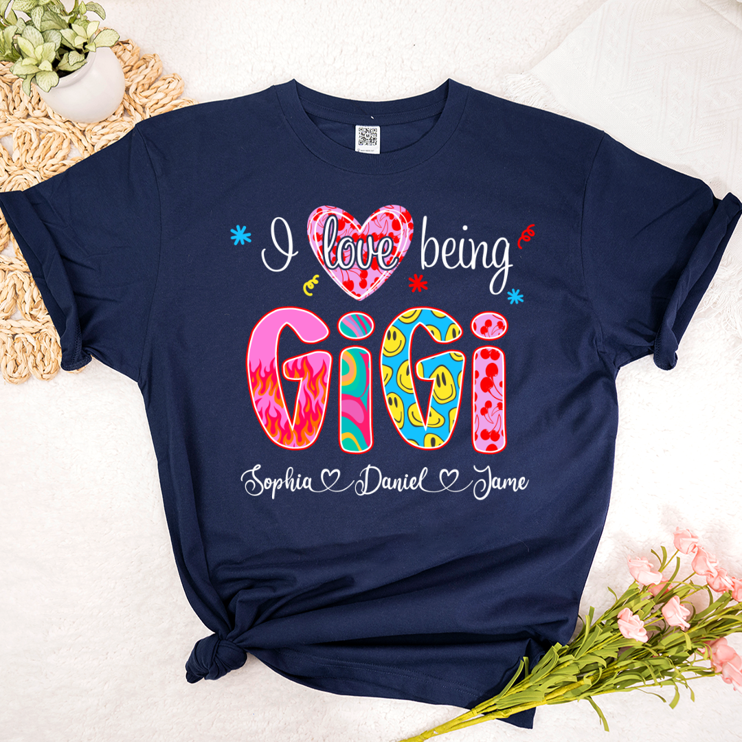 Preppy Trendy Gigi I Love Being Gigi And Grandkids Shirt