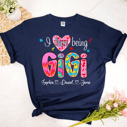 Preppy Trendy Gigi I Love Being Gigi And Grandkids Shirt