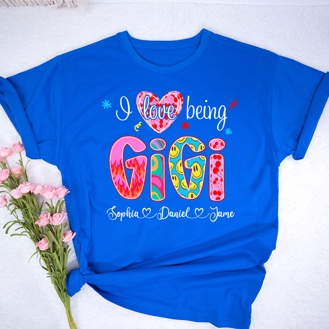 Preppy Trendy Gigi I Love Being Gigi And Grandkids Shirt