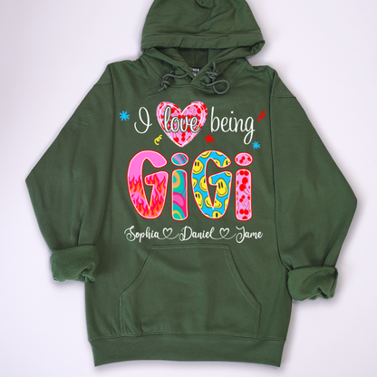 Preppy Trendy Gigi I Love Being Gigi And Grandkids Shirt