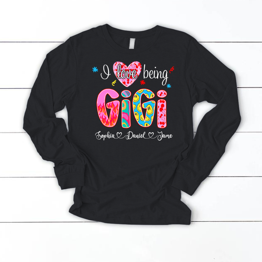 Preppy Trendy Gigi I Love Being Gigi And Grandkids Shirt