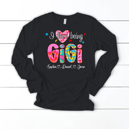 Preppy Trendy Gigi I Love Being Gigi And Grandkids Shirt