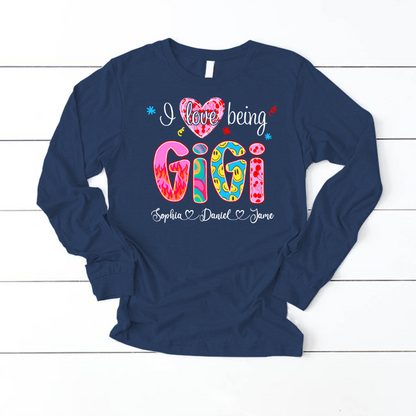 Preppy Trendy Gigi I Love Being Gigi And Grandkids Shirt