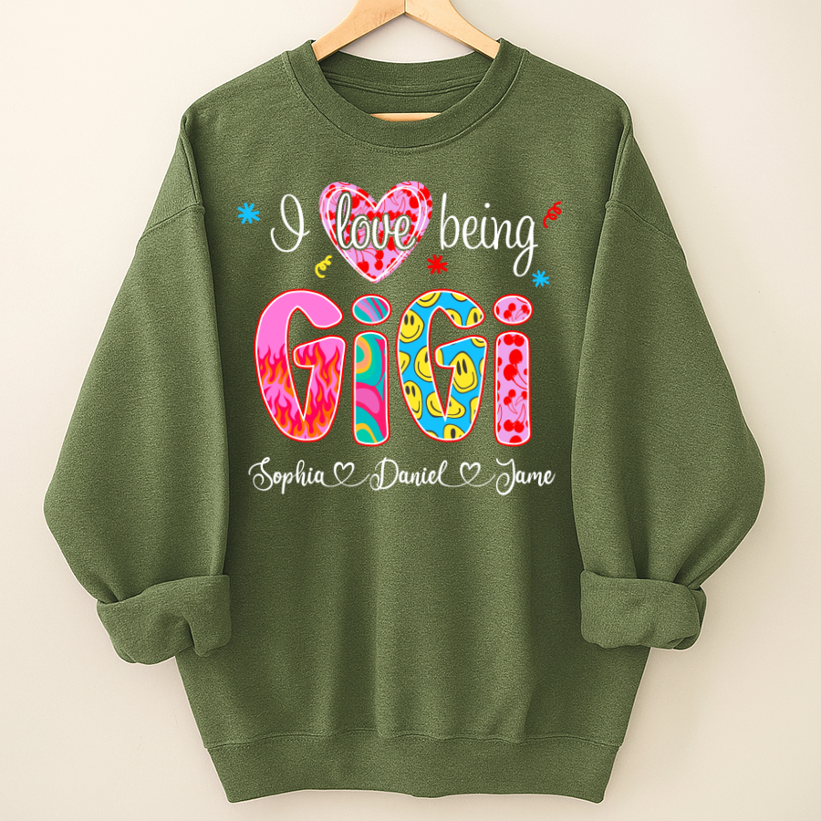Preppy Trendy Gigi I Love Being Gigi And Grandkids Shirt