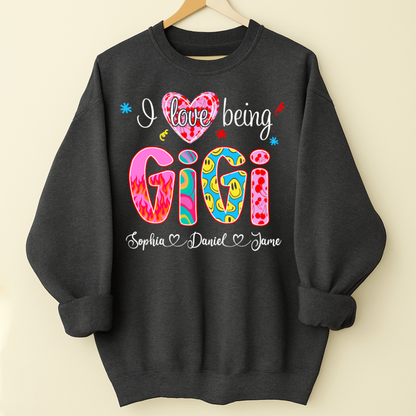 Preppy Trendy Gigi I Love Being Gigi And Grandkids Shirt