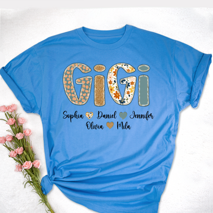 Pumkin Floral Fall Gigi Custom Gigi and Grankids Shirt