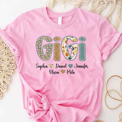Pumkin Floral Fall Gigi Custom Gigi and Grankids Shirt