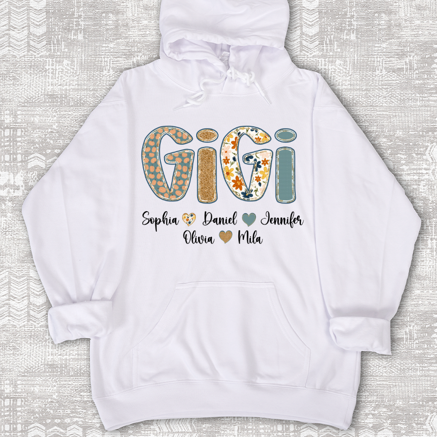 Pumkin Floral Fall Gigi Custom Gigi and Grankids Shirt